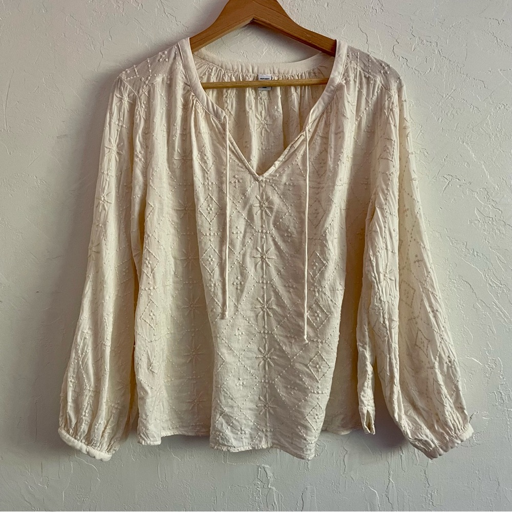 Embroidered Peasant Top